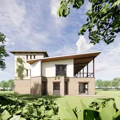 Side architectural rendering of House in the Forest